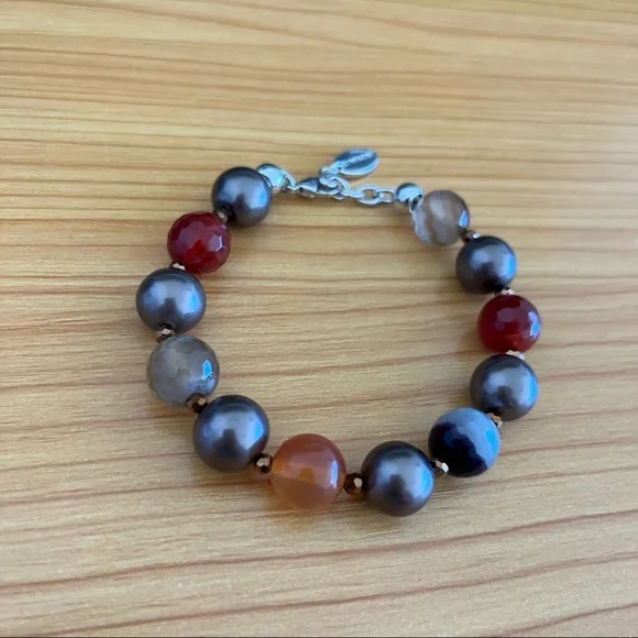 Semiprecious Stone Bead Bracelet - Picture 3 of 13